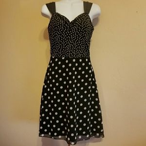 Guess Black and White Polka Dot Dress